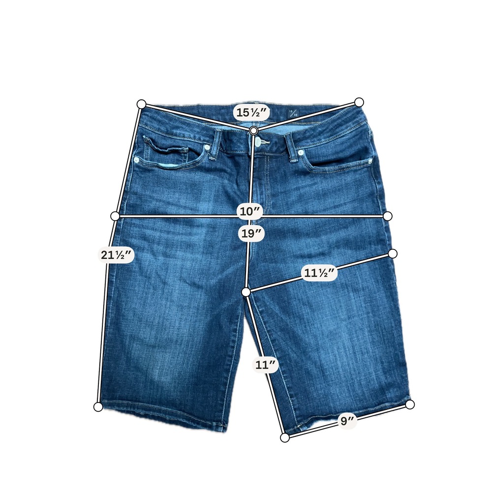 Lucky Brand The Bermuda Dark Wash Denim Shorts Womens Size 10 30 Knee Length - Picture 4 of 7